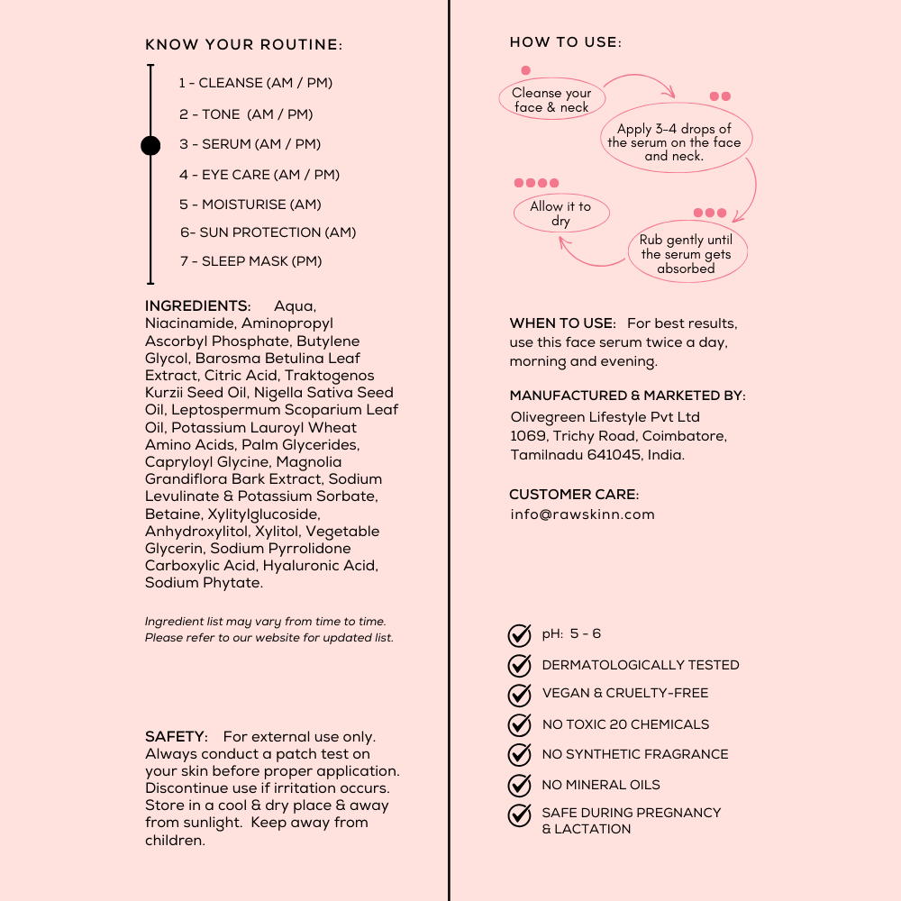 Pore Refining Face Serum - Niacinamide 5%
